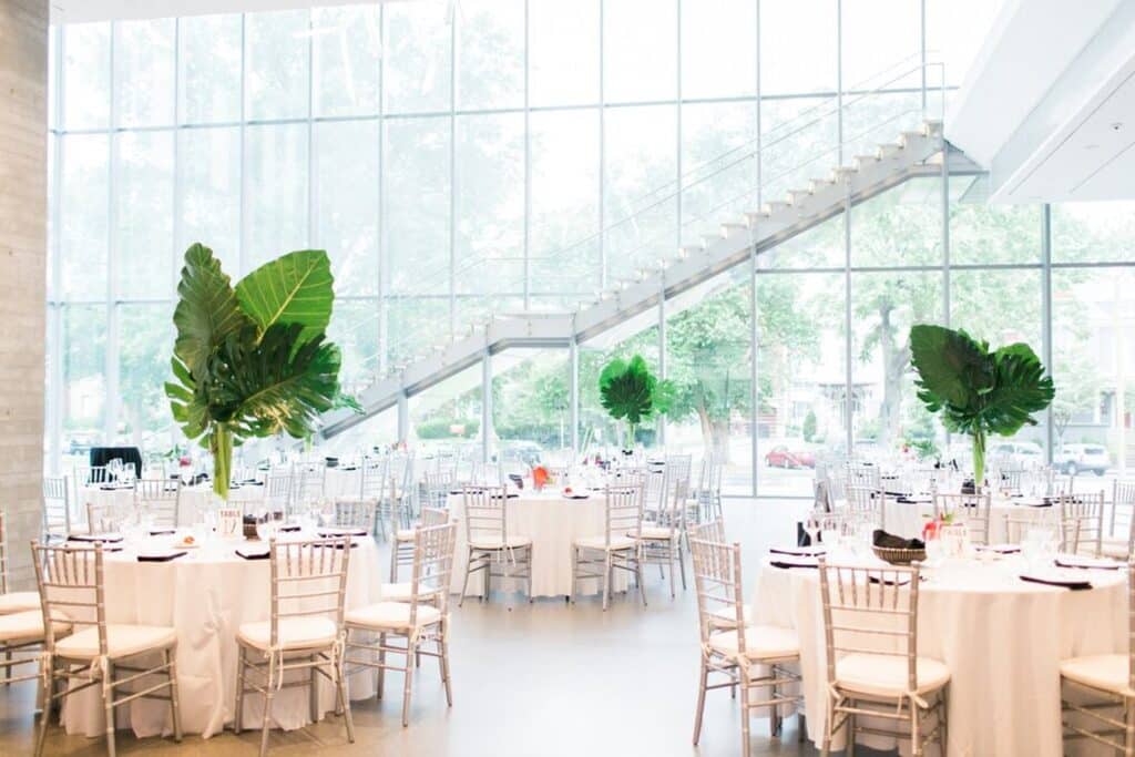 Speed Art Museum wedding setup, showcasing one of the most unique wedding venues Louisville KY and picturesque Louisville wedding locations.