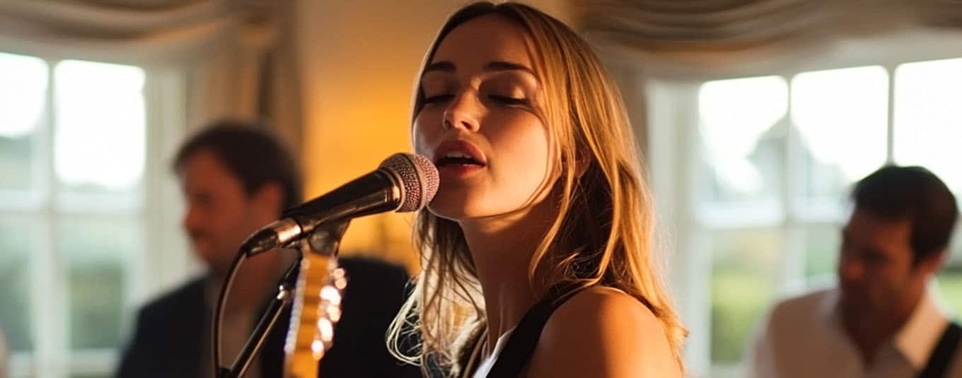Bride and groom reviewing a wedding musician contract with their planner, highlighting essential music booking policies for a seamless ceremony