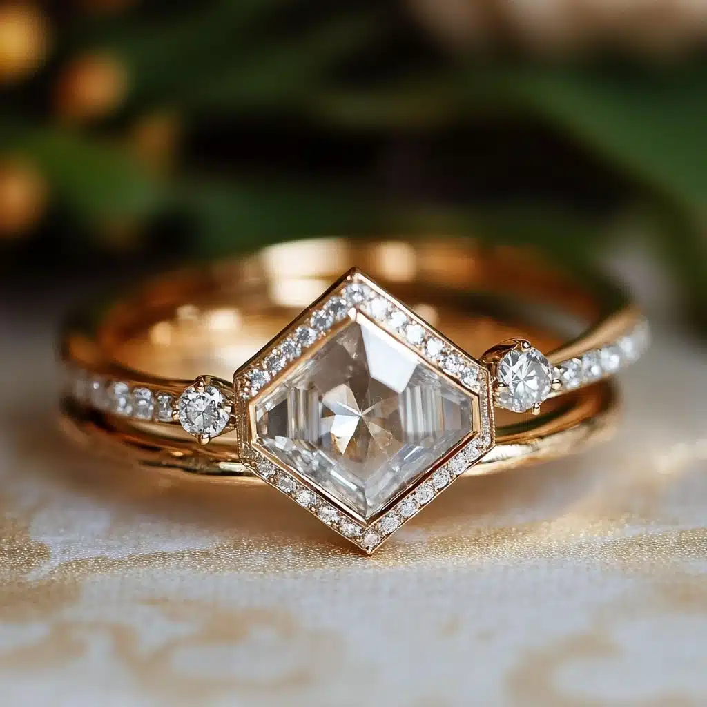 Close-up of wedding rings on a velvet box with engraved initials, showcasing timeless and personalized wedding band selections for modern couples