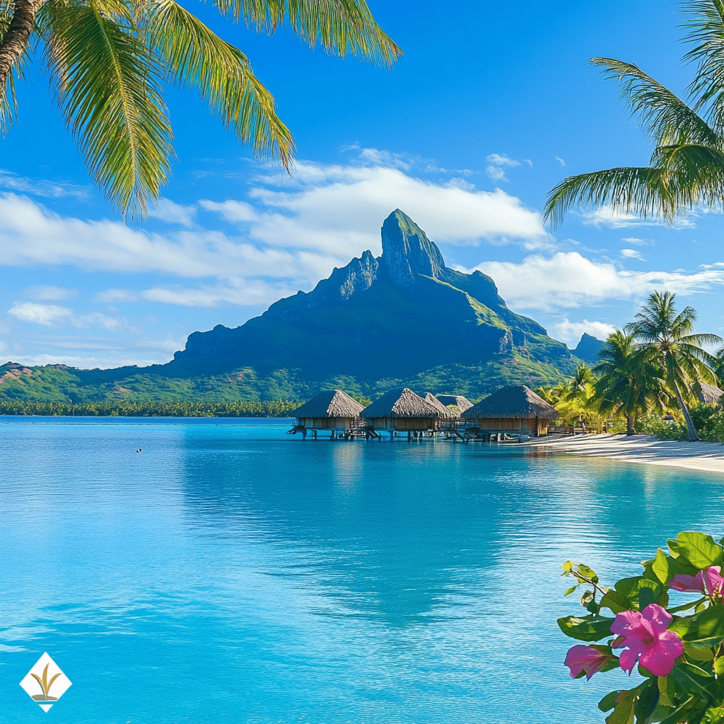 Private honeymoon boat excursion in Bora Bora organized by Michaelis Events, featuring snorkeling, champagne, and sunset views—ideal for post-wedding adventure and relaxation.